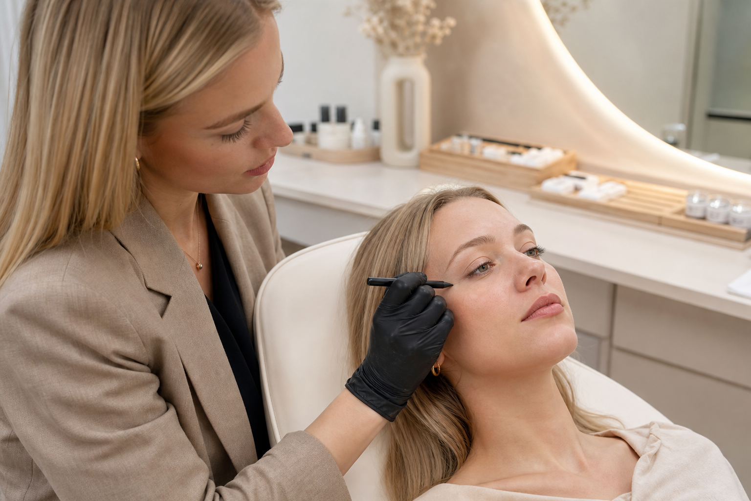 Lidstrich Permanent Make-up Auffrischung in Berlin in einem eleganten Berliner Beauty-Studio