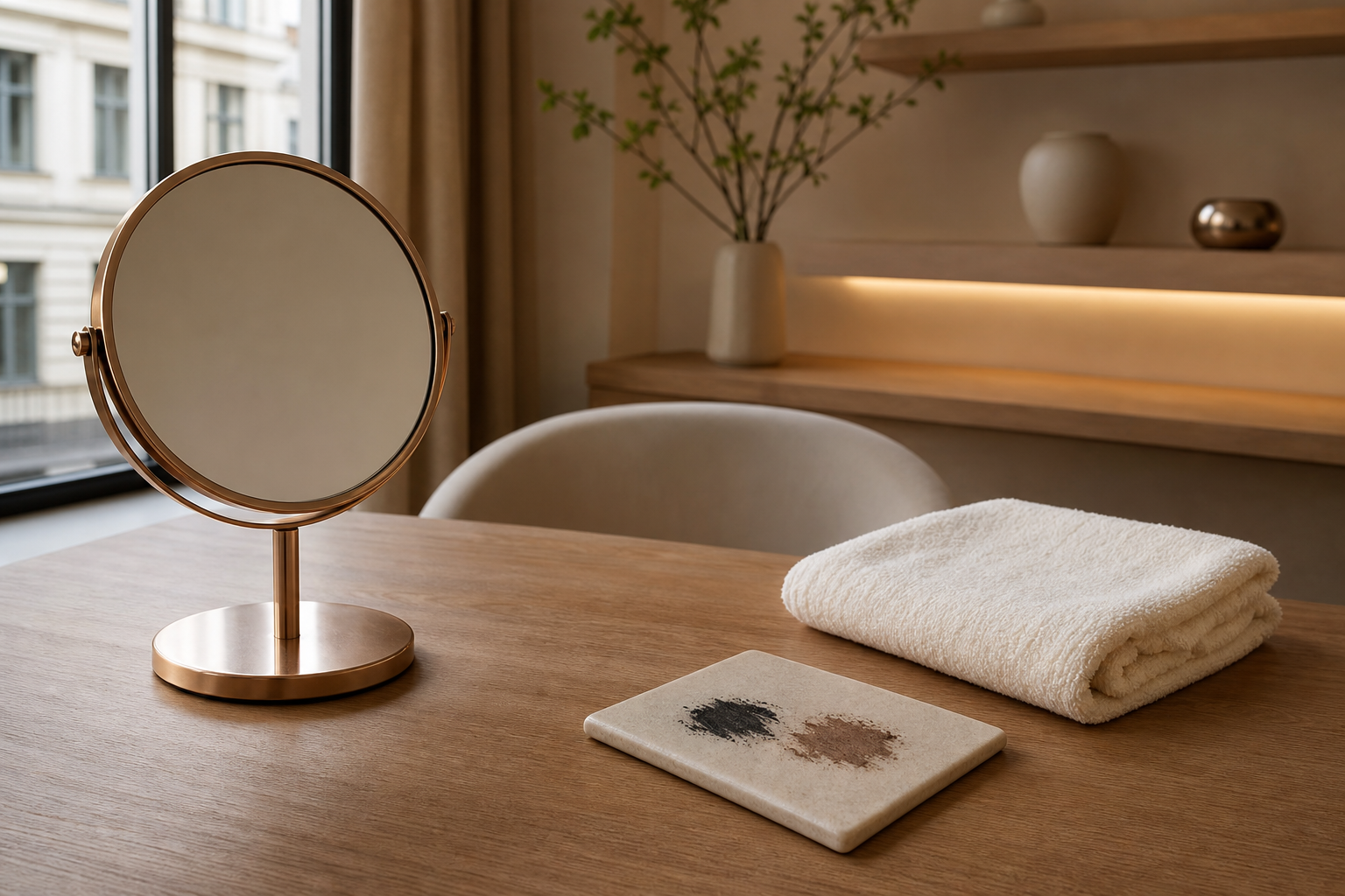 Lidstrich Permanent Make-up bei hängendem Augenwinkel