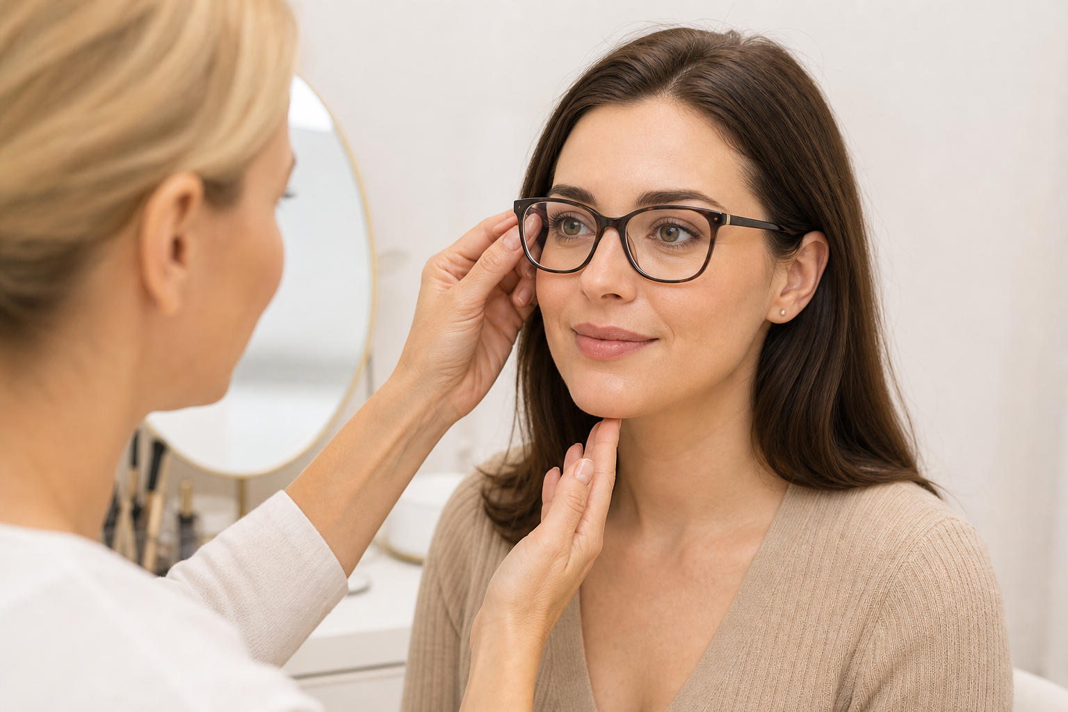 Lidstrich Permanent Make-up für Brillenträgerinnen in Berlin in einem hochwertigen Berliner Beauty-Studio