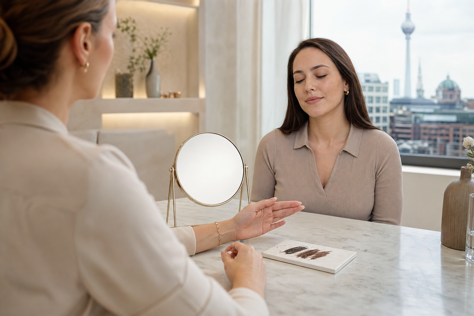 Lidstrich Permanent Make-up wenn Kajal auf das Oberlid abfärbt in einem hochwertigen Berliner Beauty-Studio