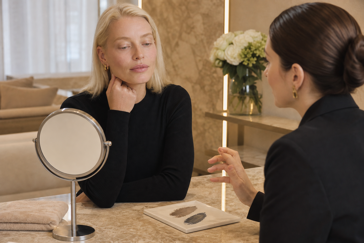 Lidstrich Permanent Make-up wenn Wimpern sehr hell sind