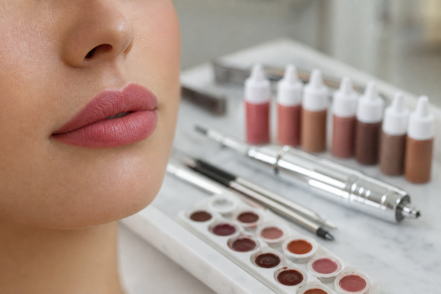 Lippen Permanent Make-up Auffrischung: wann Farbe erneuern in einem eleganten Berliner Beauty-Studio