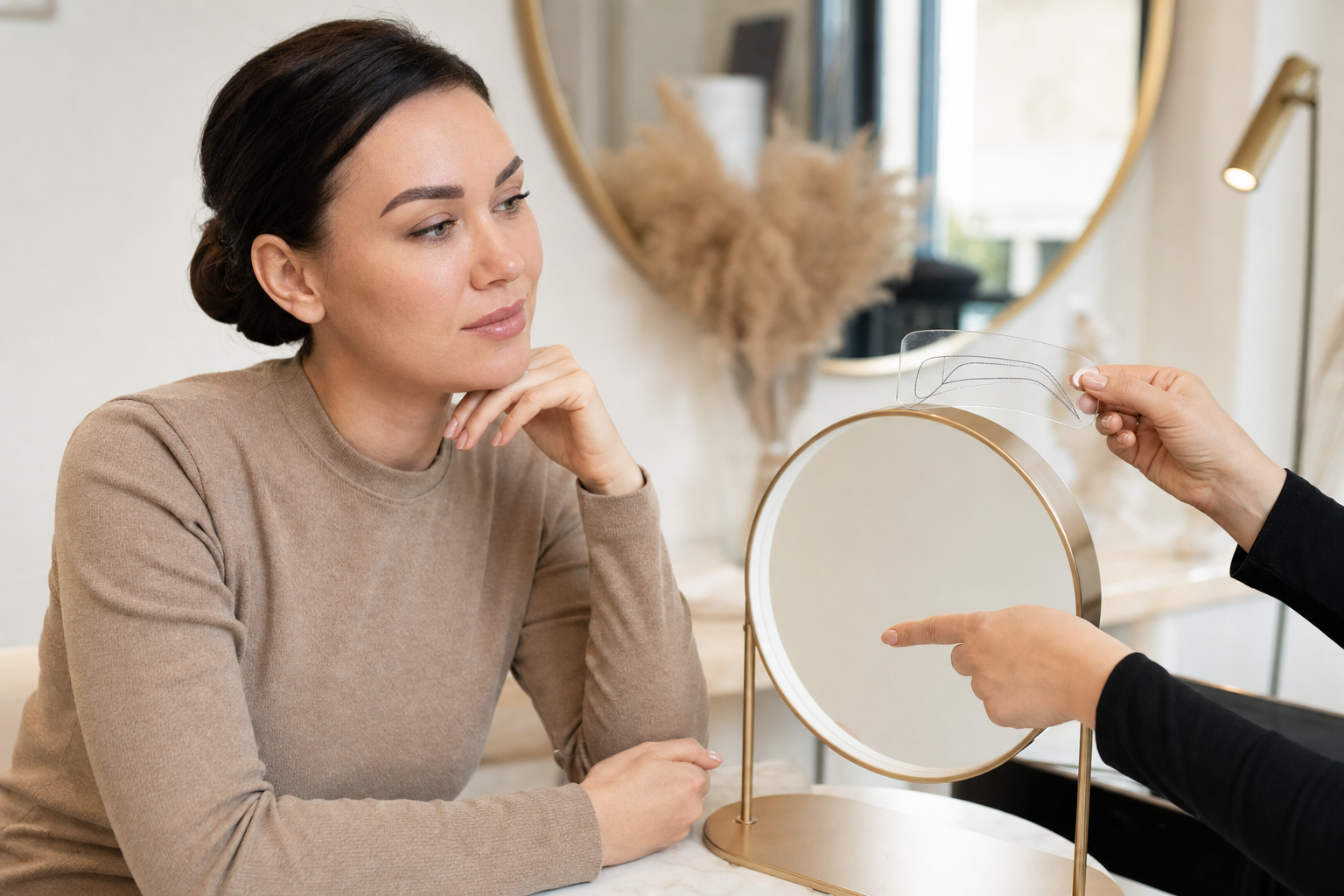 Permanent Make-up Augenbrauen bei abgeschnitten wirkendem Brauenende in einem hochwertigen Berliner Beauty-Studio