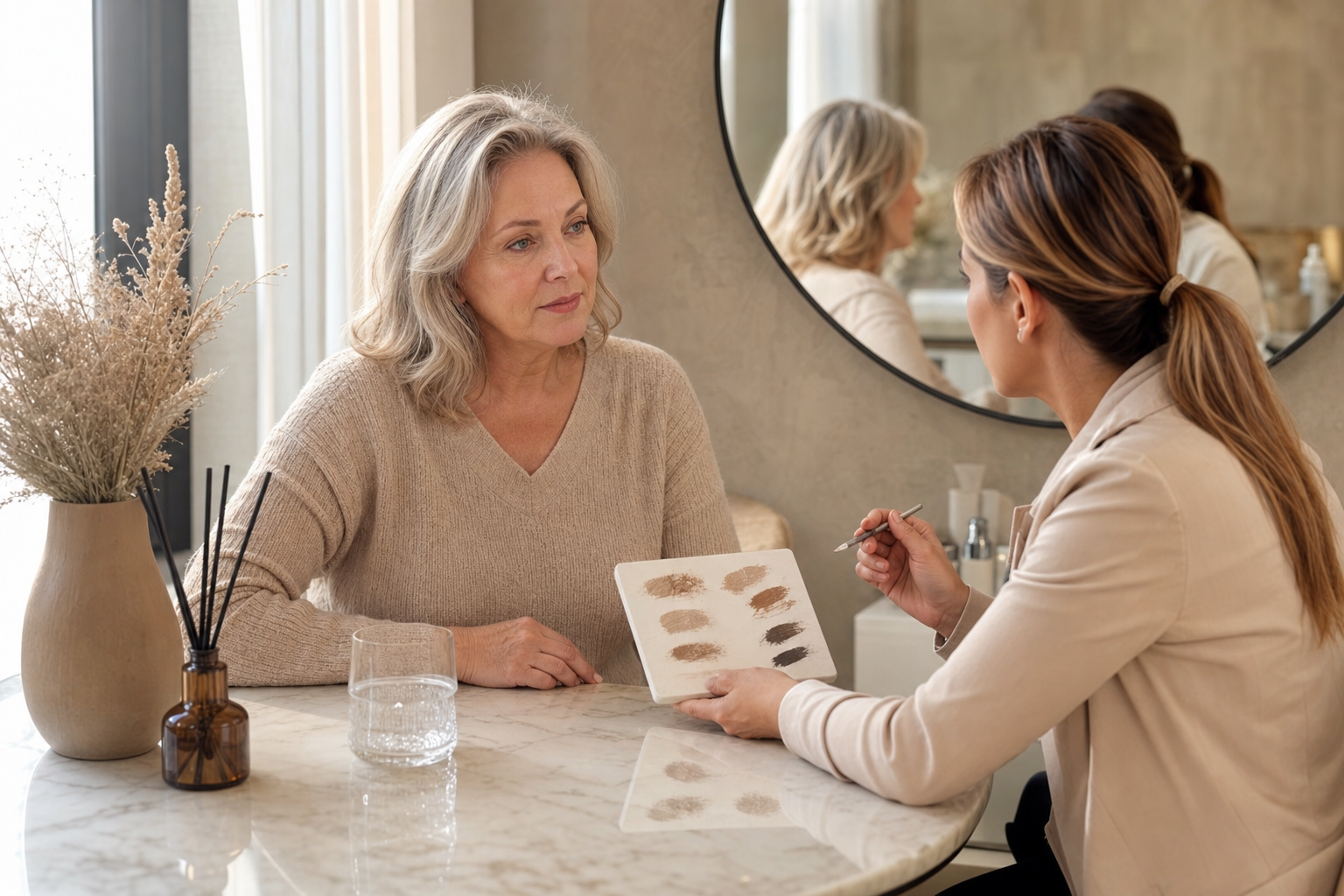 Permanent Make-up Augenbrauen bei stark unterschiedlicher Dichte