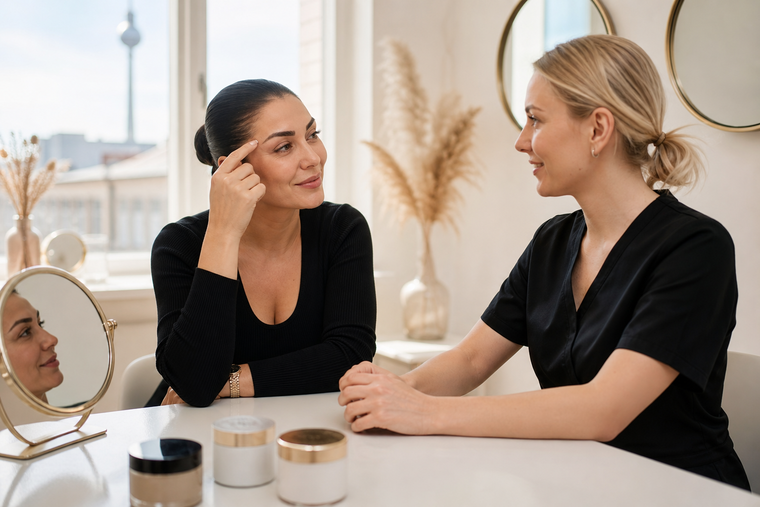 Beratung zum Nachstechen von Permanent Make-up Augenbrauen in Berlin