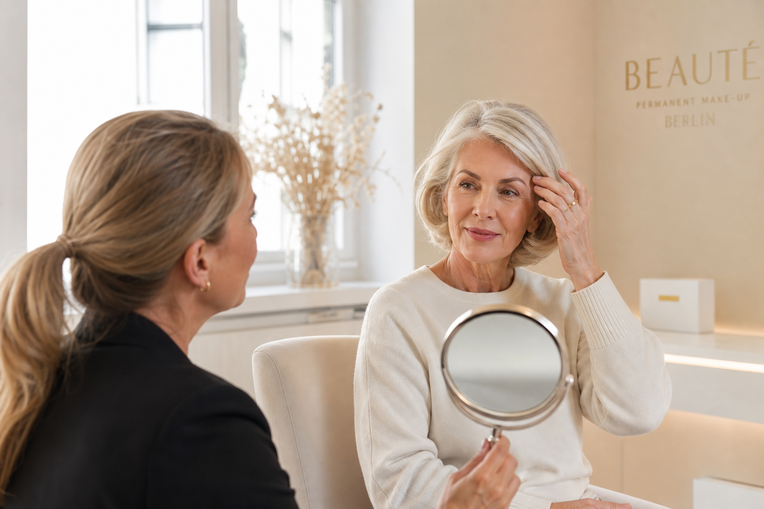 Beratung zu Permanent Make-up Augenbrauen bei reifer Haut in Berlin