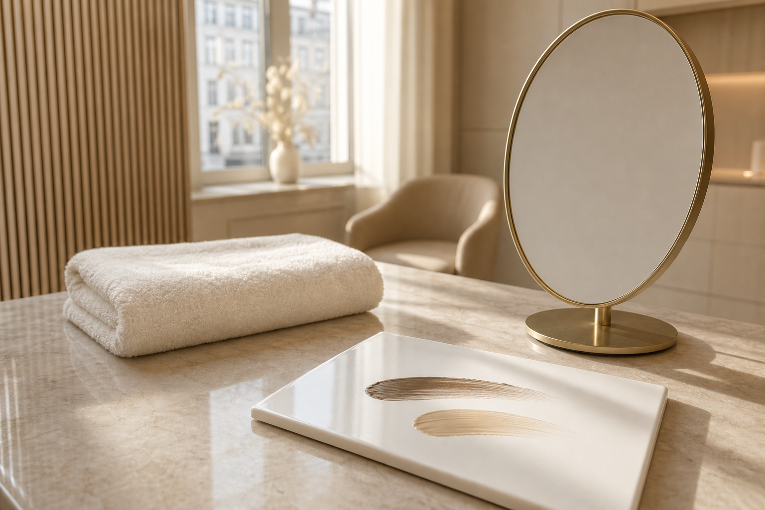 Permanent Make-up Berlin für sehr helle Augenbrauen ohne harte Kanten in einem hochwertigen Berliner Beauty-Studio